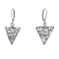 Silver Triangle Earrings - Creative Jewelry by Marcia - Asymmetrical Jewelry - Timeless Jewelry